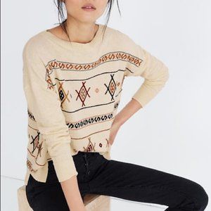 Madewell Embroidered Reseda Pullover Sweater Med